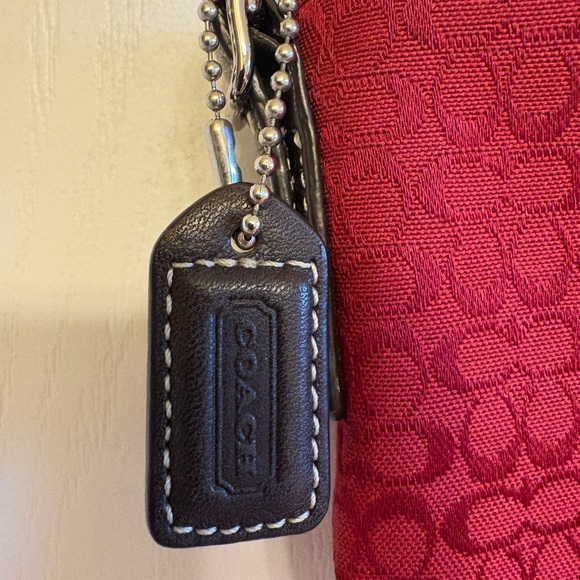 Coach Red Shoulder Bag with Black Strap - Picture 5 of 12